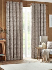 Furn Taupe Winter Woods Chenille Eyelet Curtains - Image 1 of 6