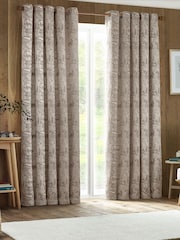 Furn Taupe Winter Woods Chenille Eyelet Curtains - Image 3 of 6