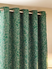 Wylder Emerald Grantley Jacquard Eyelet Curtains - Image 3 of 5