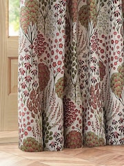 Wylder Rednut Ophelia Floral Jacquard Lined Pencil Pleat Curtains - Image 3 of 5
