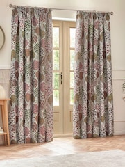 Wylder Rednut Ophelia Floral Jacquard Lined Pencil Pleat Curtains - Image 5 of 5