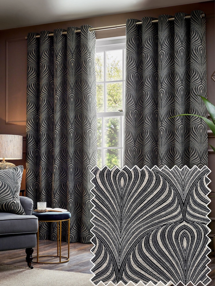 Paoletti Gatsby Jacquard zavese z obročki - Slika 1 iz 5 Paoletti Gatsby Jacquard zavese z obročki - Slika 1 iz 5