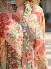Roman Orange Paisley Print V-Neck Blouse - Image 4 of 4
