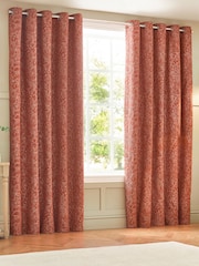 Wylder Brick Grantley Jacquard Eyelet Curtains - Image 2 of 5