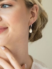 Ivory & Co Rose Gold Salford Crystal And Pearl Drop Earrings - Image 4 of 5