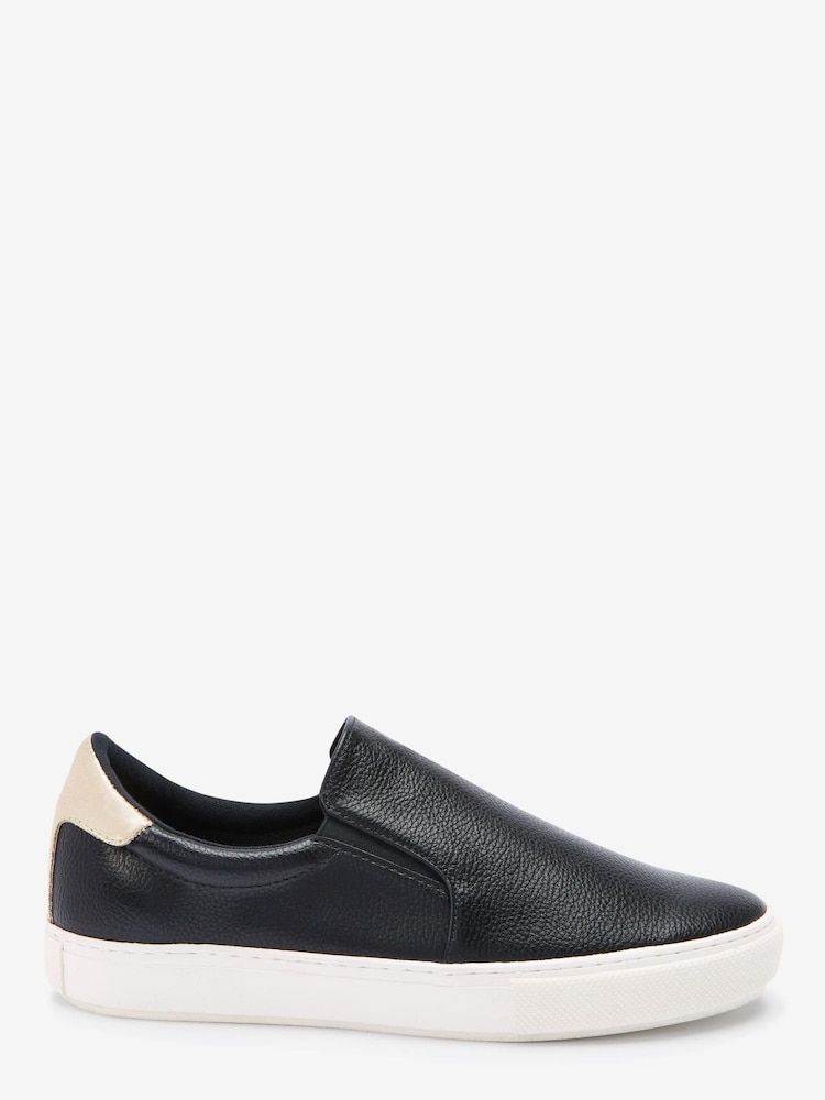 Black Regular/Wide Fit Forever Comfort® Slip-On Trainers - Image 1 of 5 Black Regular/Wide Fit Forever Comfort® Slip-On Trainers - Image 1 of 5