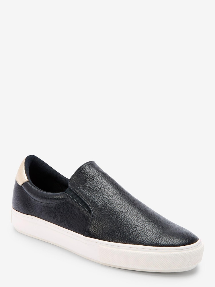 Black Regular/Wide Fit Forever Comfort® Slip-On Trainers - Image 2 of 5 Black Regular/Wide Fit Forever Comfort® Slip-On Trainers - Image 2 of 5