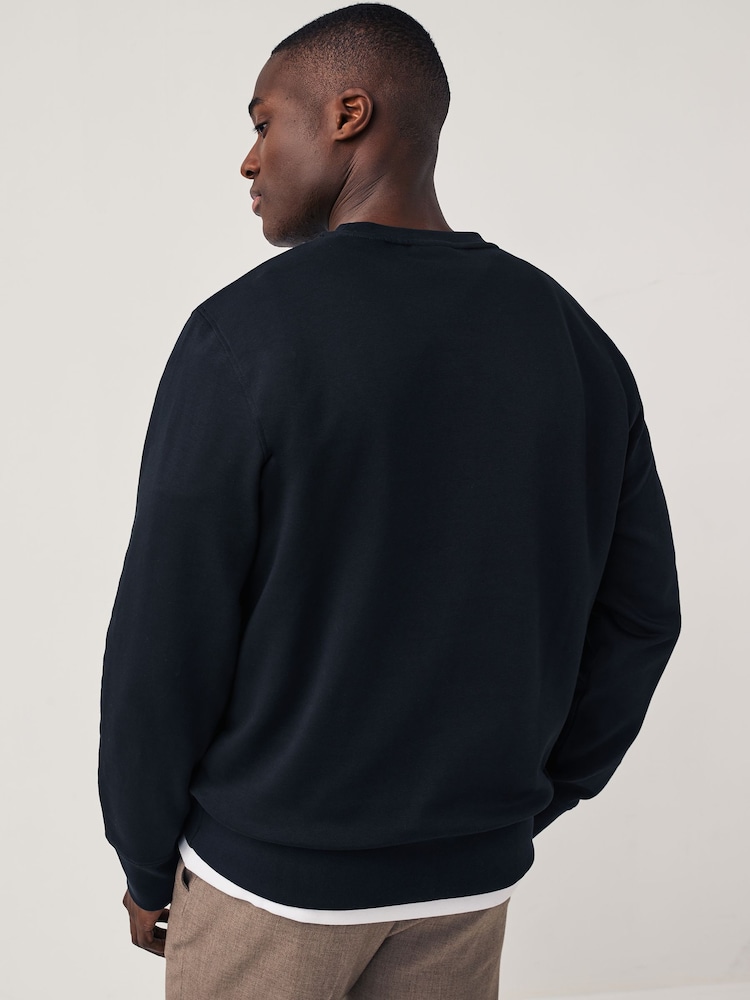 GANT Black Printed Graphic Crew Neck Sweatshirt - Image 2 of 6