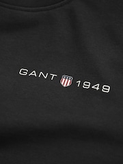 GANT Black Printed Graphic Crew Neck Sweatshirt - Image 6 of 6
