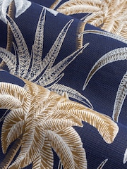 Wylder Navy Blue Galapagos Tropical Jacquard Eyelet Curtains - Image 4 of 5
