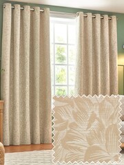 Wylder Natural Grantley Jacquard Eyelet Curtains - Image 1 of 5
