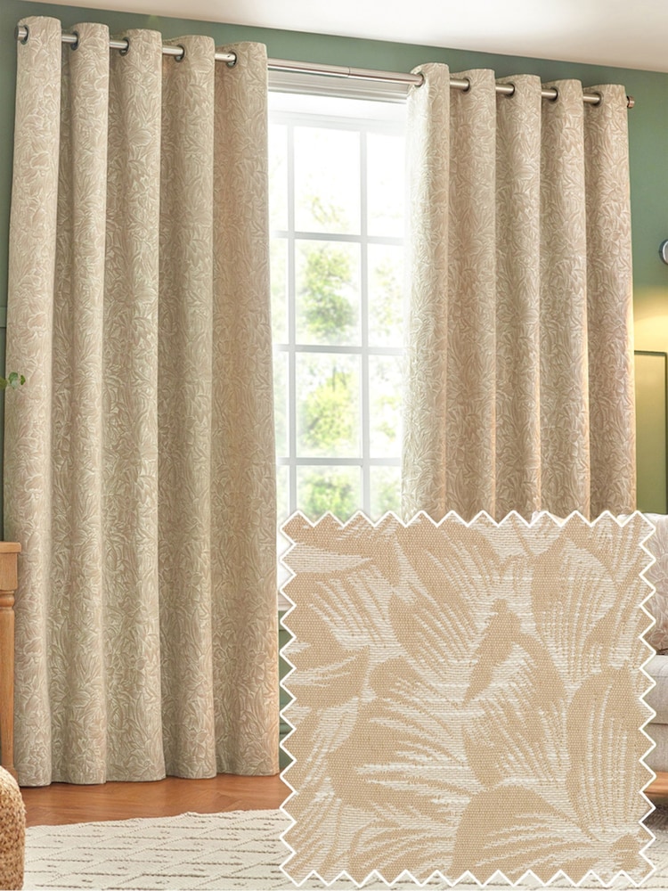 Wylder Natural Grantley Jacquard Eyelet Curtains - Image 1 of 5