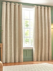 Wylder Natural Grantley Jacquard Eyelet Curtains - Image 2 of 5
