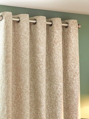 Wylder Natural Grantley Jacquard Eyelet Curtains - Image 4 of 5