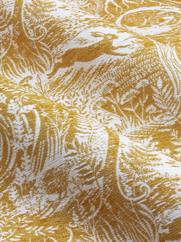 Furn Ochre Winter Woods Chenille Eyelet Curtains - Image 4 of 4