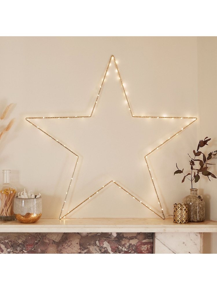 Lights4fun Gold 60cm Gold Osby Star Window Light - Image 1 of 2