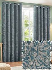 Wylder Wedgewood Grantley Jacquard Eyelet Curtains - Image 1 of 5