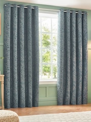 Wylder Wedgewood Grantley Jacquard Eyelet Curtains - Image 2 of 5