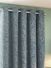 Wylder Wedgewood Grantley Jacquard Eyelet Curtains - Image 4 of 5