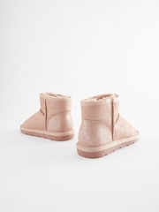Pink Shimmer Short Warm Lined Water Repellent Suede Pull-On Boots - Image 6 of 8