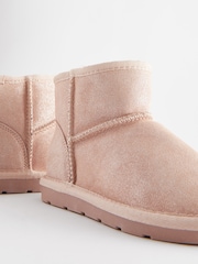 Pink Shimmer Short Warm Lined Water Repellent Suede Pull-On Boots - Image 7 of 8
