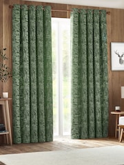 Wylder Green Pomegranate Floral Jacquard Pencil Pleat Curtains - Image 5 of 5