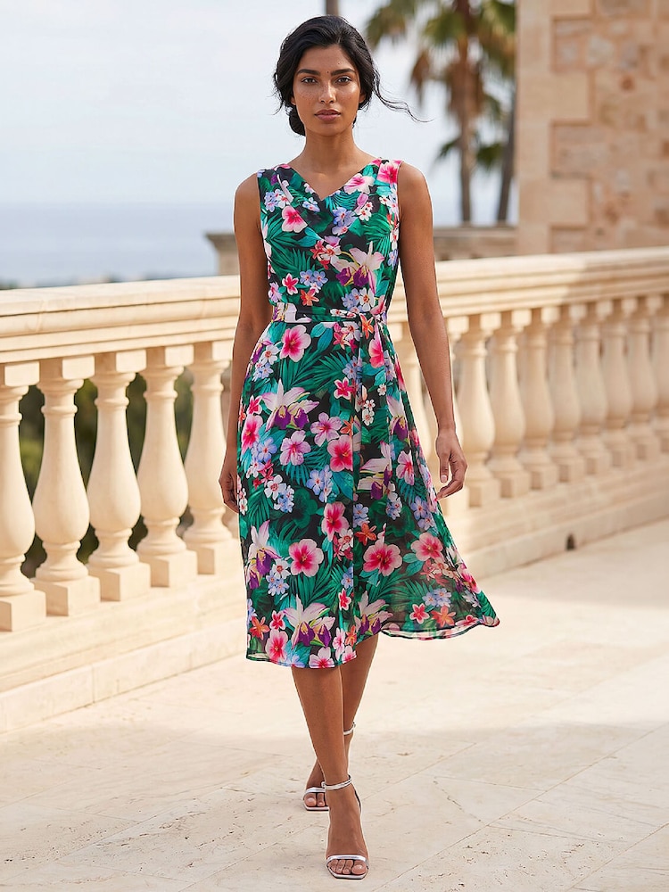 chiffon cowl neck dress Buy Roman Black Floral Print from Next USA The low back with Waist:32 Ladies dresses sparkle tulle wedding dress City Chic Plus Size