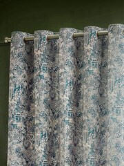 Wylder Wedgewood Bengal Chenille Eyelet Curtains - Image 2 of 5