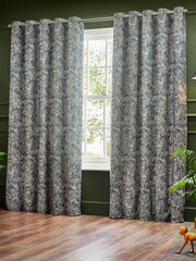 Wylder Wedgewood Bengal Chenille Eyelet Curtains - Image 5 of 5
