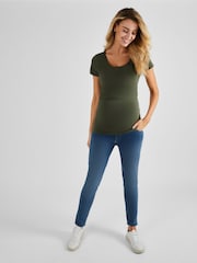 JoJo Maman Bébé Khaki Green Maternity & Nursing T-Shirt - Image 3 of 4