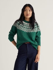 Seasalt Cornwall Green Port Kinnis Merino Jumper - Image 1 of 4