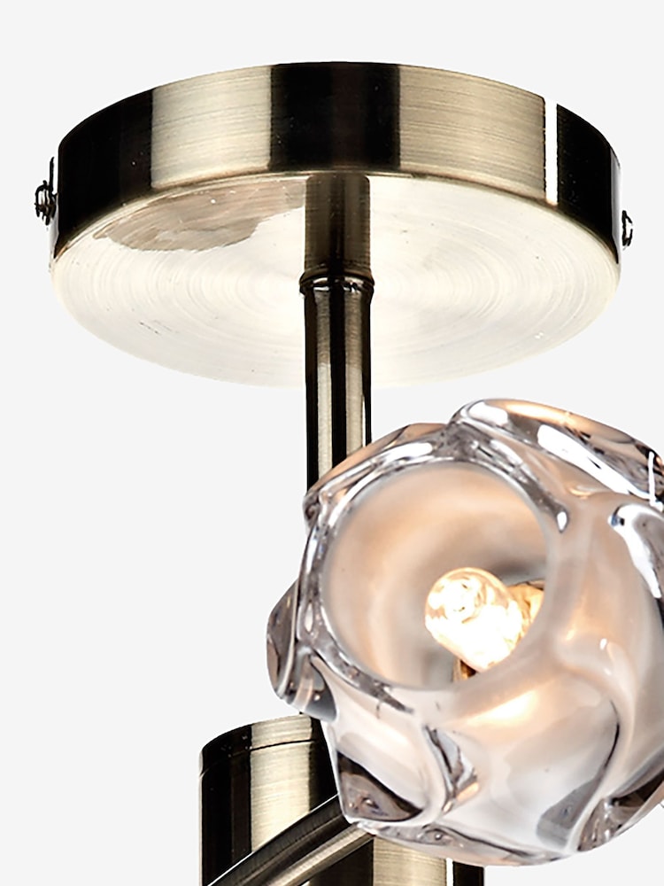 Dar Lighting Brass Seattle 8 Light Semi Flush Fitting Ceiling Light - Image 4 of 4