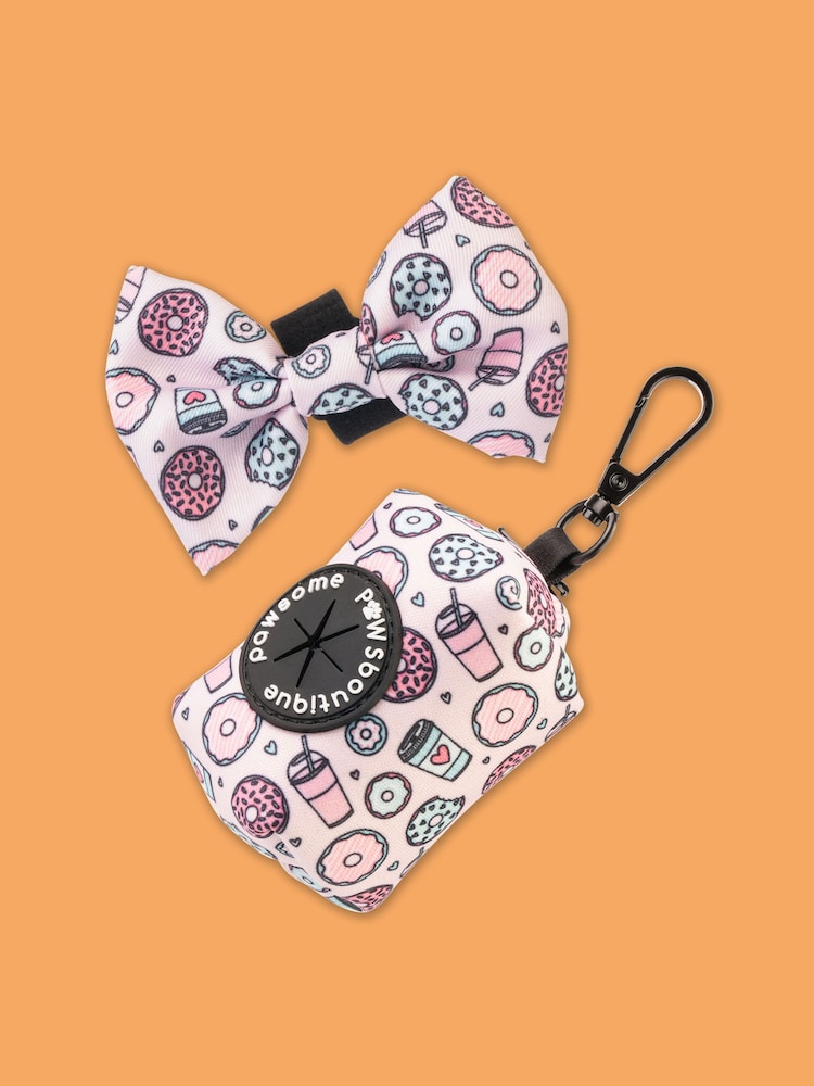Pawsome Paws Boutique Pink Dog Poo Bag Holder And Bow Tie Set - Image 2 of 5