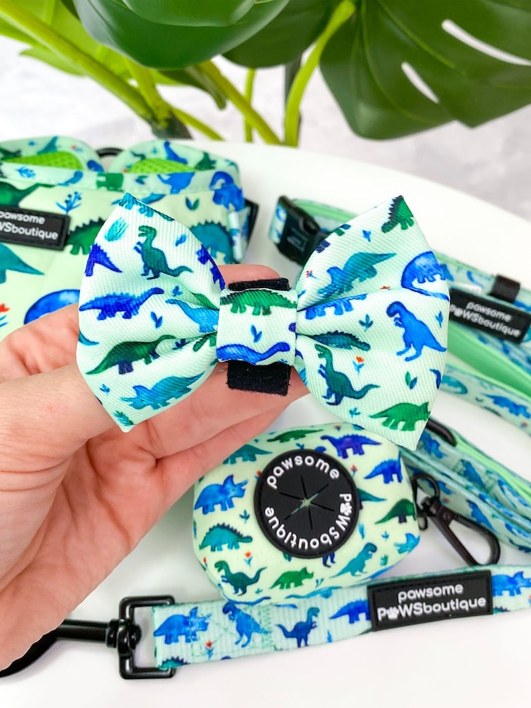 Pawsome Paws Boutique Blue Dog Poo Bag Holder And Bow Tie Set - Image 1 of 5