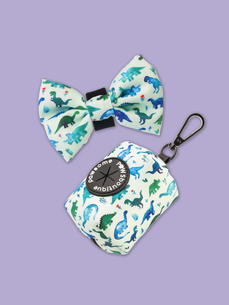 Pawsome Paws Boutique Blue Dog Poo Bag Holder And Bow Tie Set - Image 2 of 5