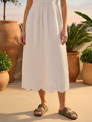 Roman White Crochet Strappy Midi Dress - Image 4 of 4