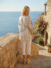 Roman Cotton Oversized Leaf Tunic Top - 图片3 / 4