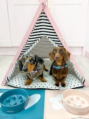 Pawsome Paws Boutique Pink Ceramic Slow Dog Feeder Bowl - Image 4 of 4