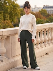 Roman Green Wide Leg Stretch Trousers - Image 2 of 4