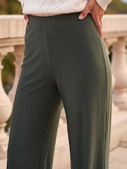 Roman Green Wide Leg Stretch Trousers - Image 4 of 4