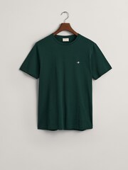 GANT Tartan Green Regular Fit Shield Logo 100% Cotton T-Shirt - Image 4 of 4