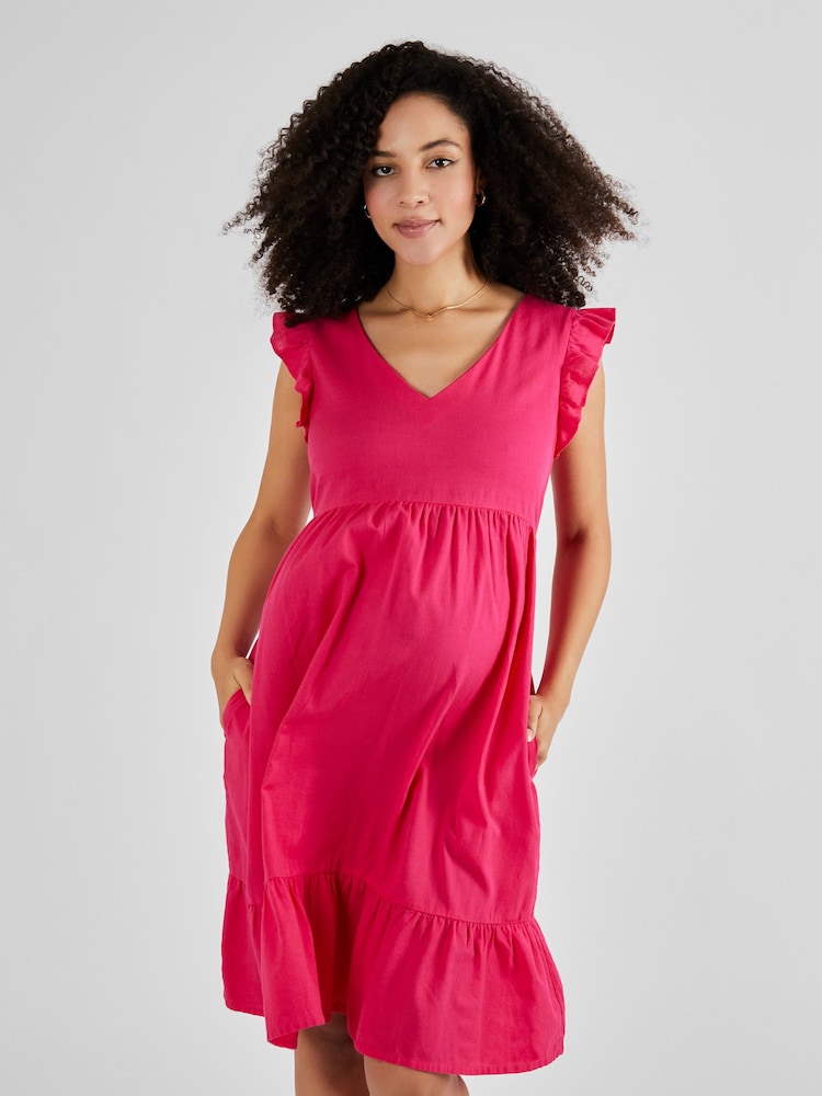 knee length dresses for ladies Linen Tunic Dress, Maternity Dress main image 1