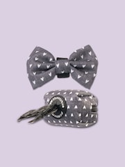 Pawsome Paws Boutique Black Dog Poo Bag Holder And Bow Tie Set - Image 1 of 5