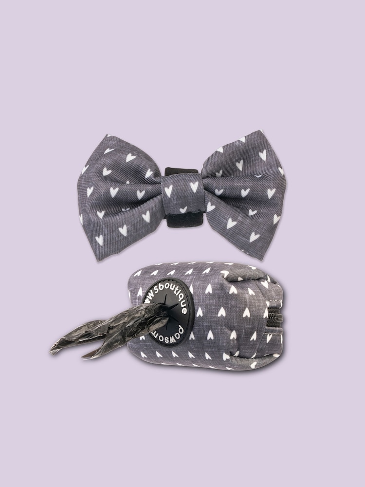 Pawsome Paws Boutique Black Dog Poo Bag Holder And Bow Tie Set - Image 1 of 5