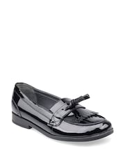 Start Rite Girls Sketch Slip On Black Leather School Shoes - F Fit - Image 1 of 6