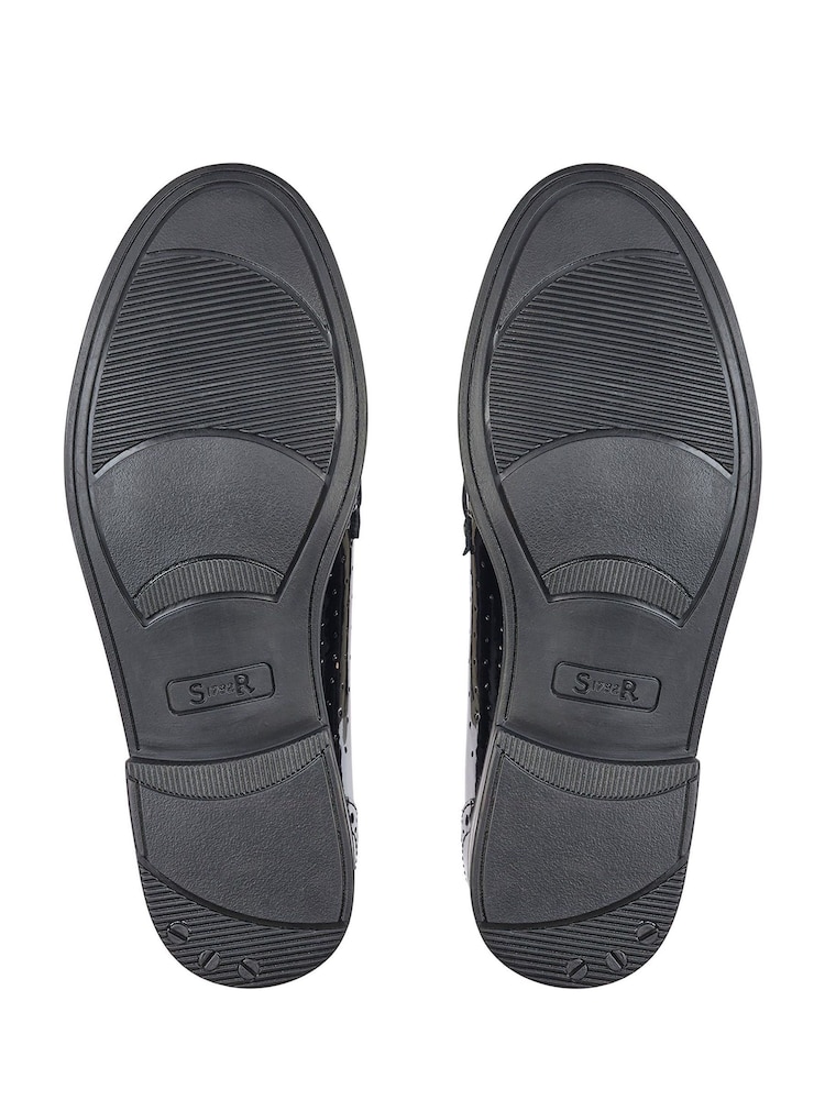 Start Rite Girls Sketch Slip On Black Leather School Shoes - F Fit - Image 6 of 6