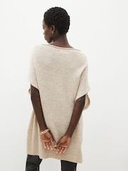 Cream Lambswool Blend Knitted Poncho - Image 2 of 6