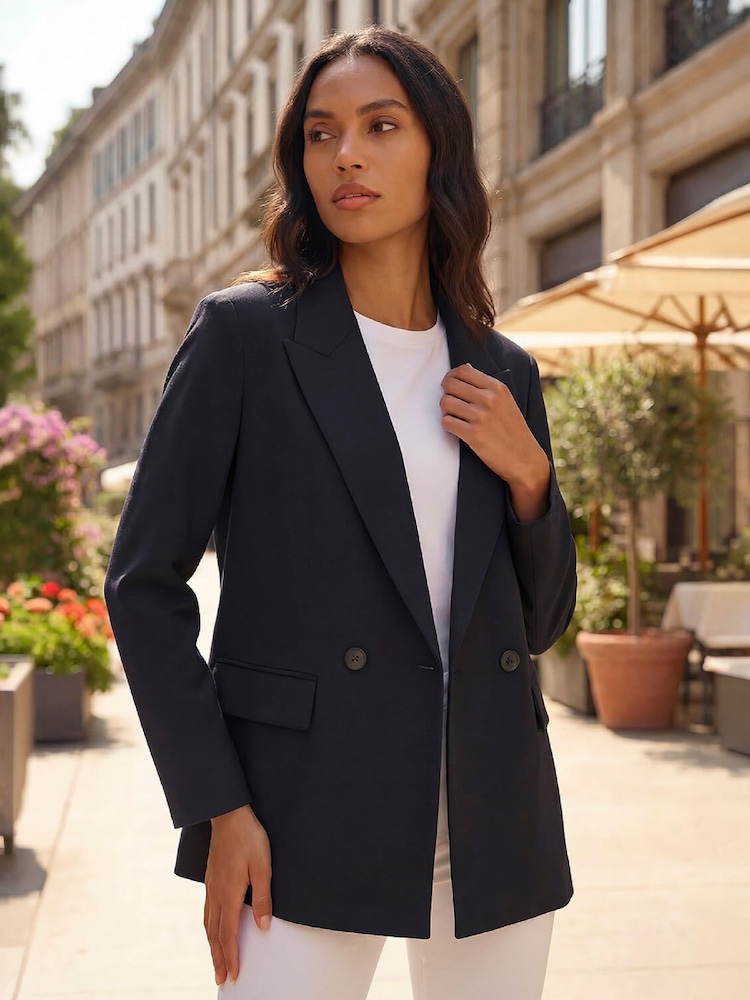 Roman Black Premium Stretch Ponte Blazer - Image 1 of 4