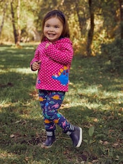 JoJo Maman Bébé Raspberry Pink Dino Appliqué Reversible Hoodie With Pet In Pocket - Image 1 of 6