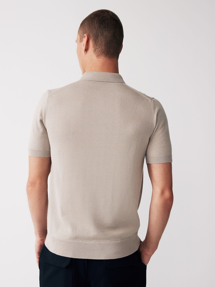 Ovsena kaša - Fred Perry pletena polo majica iz Blend merino volne - Slika 2 iz 6